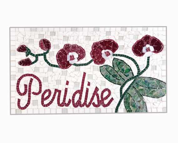 Stained Glass Sign Mosaic Name Art with by GreenStreetMosaics