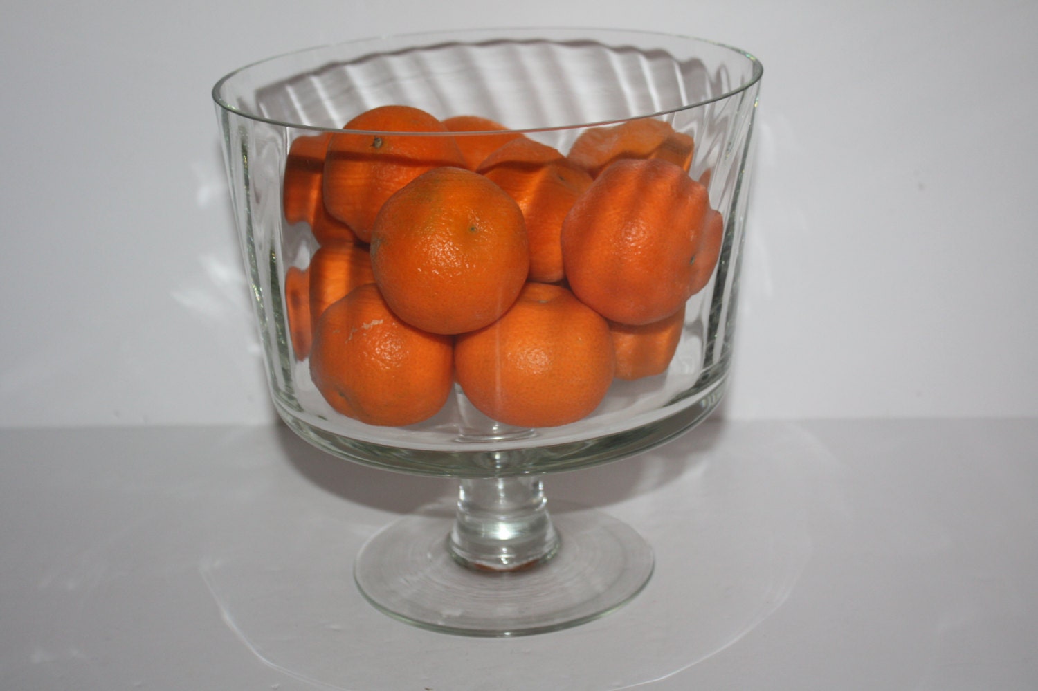 Vintage Large Clear Glass Trifle Dish or Fruit Bowl with