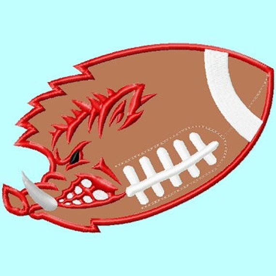 Wild Hog Football ball Embroidery Designs 4 sizes INSTANT