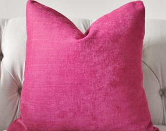 Dark Pink Pillow - Raspberry Pillow Cover - Designer Magenta Pillow Cover - Solid Pink Pillow - Pink Throw Pillow