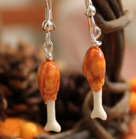 Turkey Leg Earrings Thanksgiving Jewelry Thanksgiving Dinner Turkey Thanksgiving earrings Fall jewelry Fall earrings