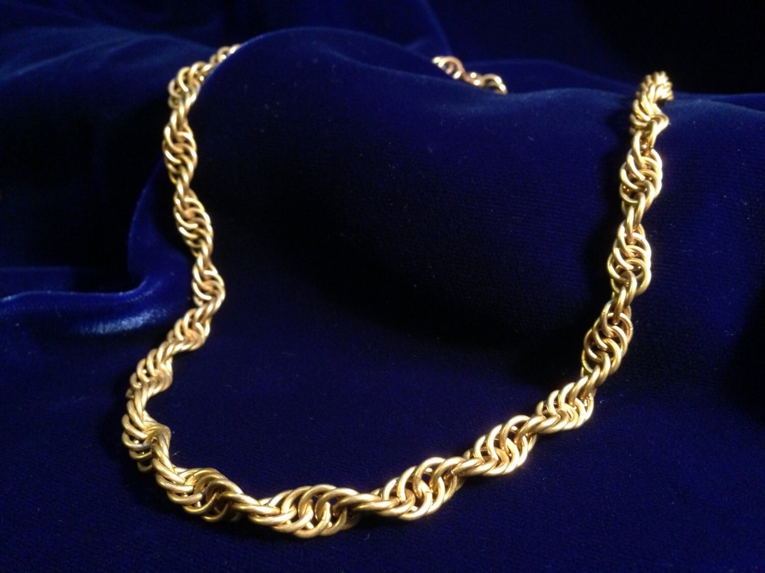 Brass Spiral Weave Chain Mail Necklace