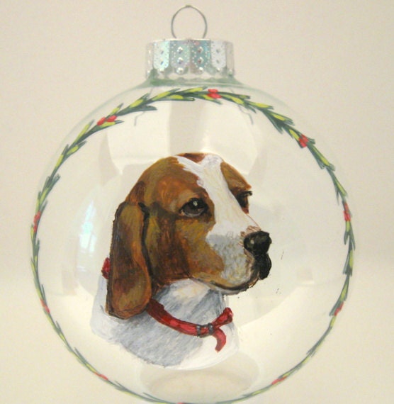 Dog Ornament Beagle Christmas Ball Personalized Pet Hand