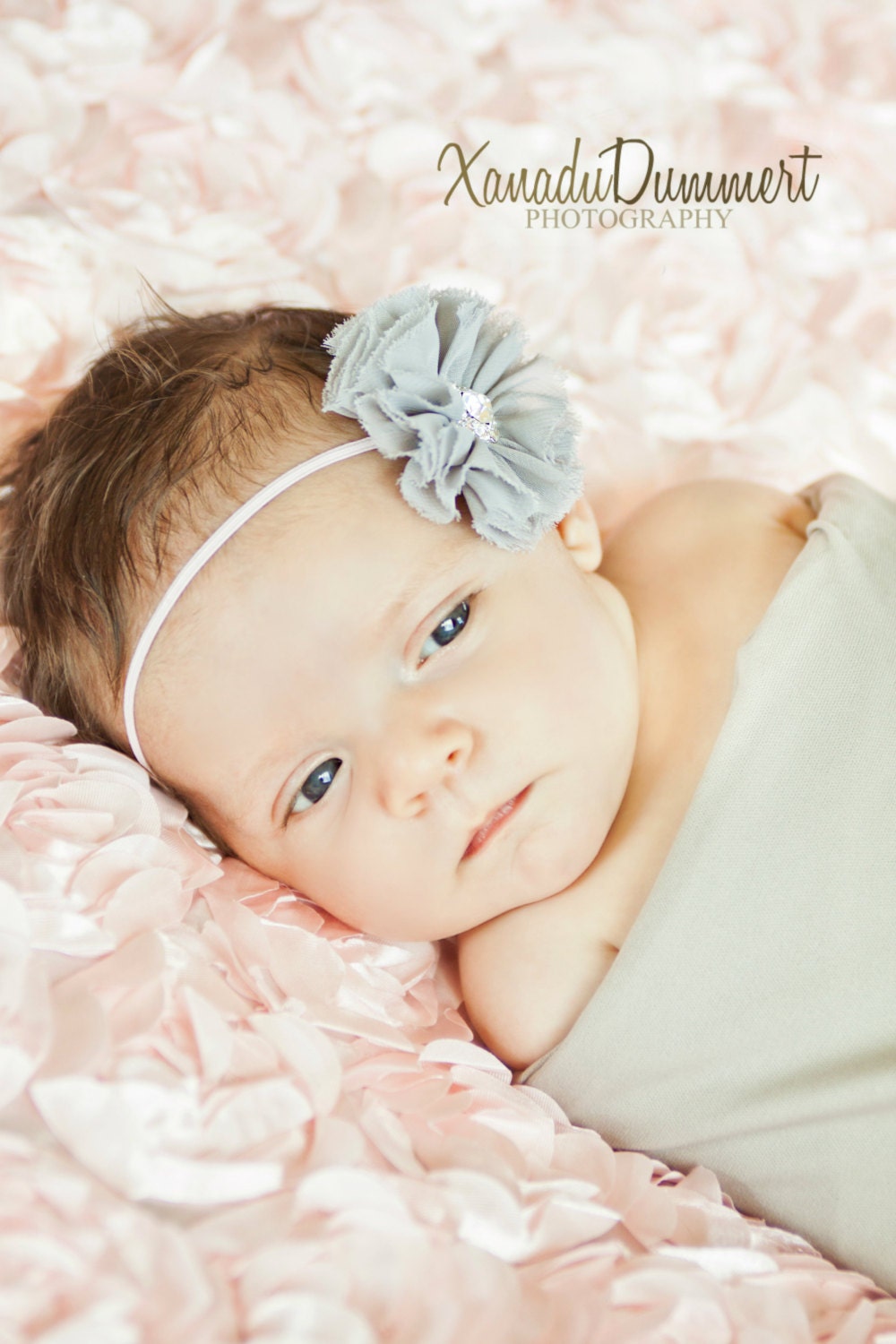 Baby Headband Newborn headband Grey headband by AubreyGianna
