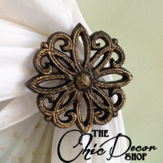 Curtain Tie Backs Curtain Holdbacks Gold by ACreativeCottage