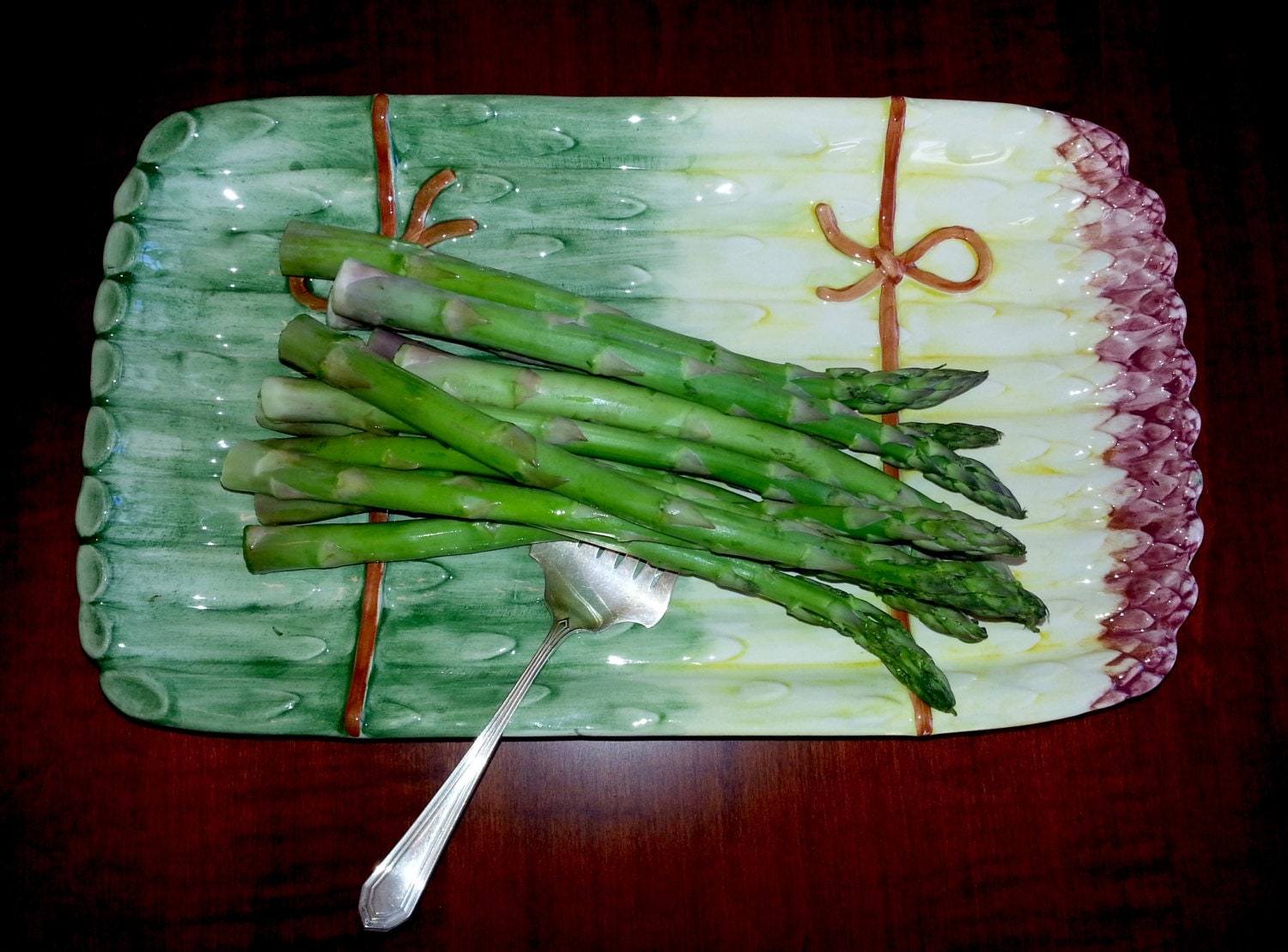Asparagus Plate Vintage Asparagus Dish Vintage Green