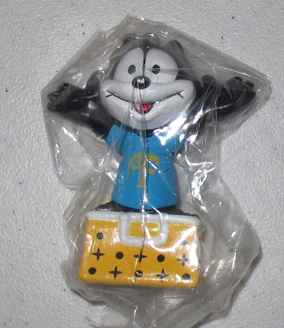 Vintage pvc figure felix the cat keychain