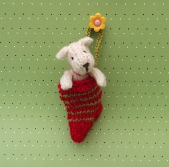 Dog in a stocking knitting pattern PDF