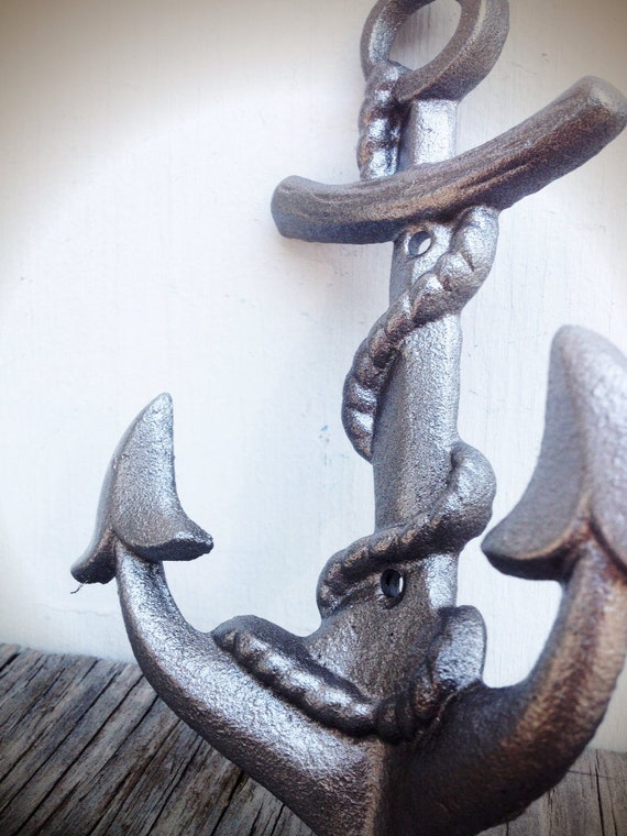 BOLD metallic silver NAUTICAL anchor hook // wall by BOLDHOUSE