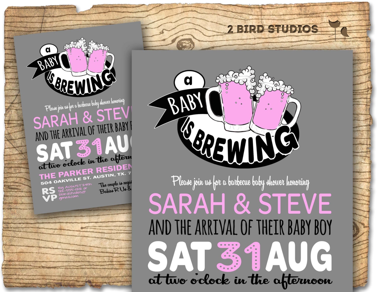 BaBy Q Beer baby shower invitation BaBy Q baby shower