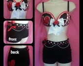 Queen of hearts bra/ tutu outfit... Any custom outfit made to order