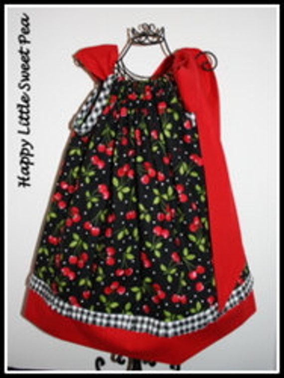 Items similar to Pillowcase Dress With Cherries on Etsy