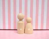 custom Waldorf Family of 2 eco friendly Wooden pocket doll/ gnomes - Children Spring Toy, home Decoration, party favors,