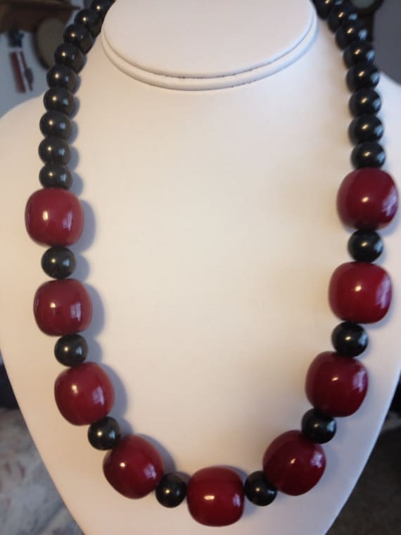 Red and Black Chunky Necklace.