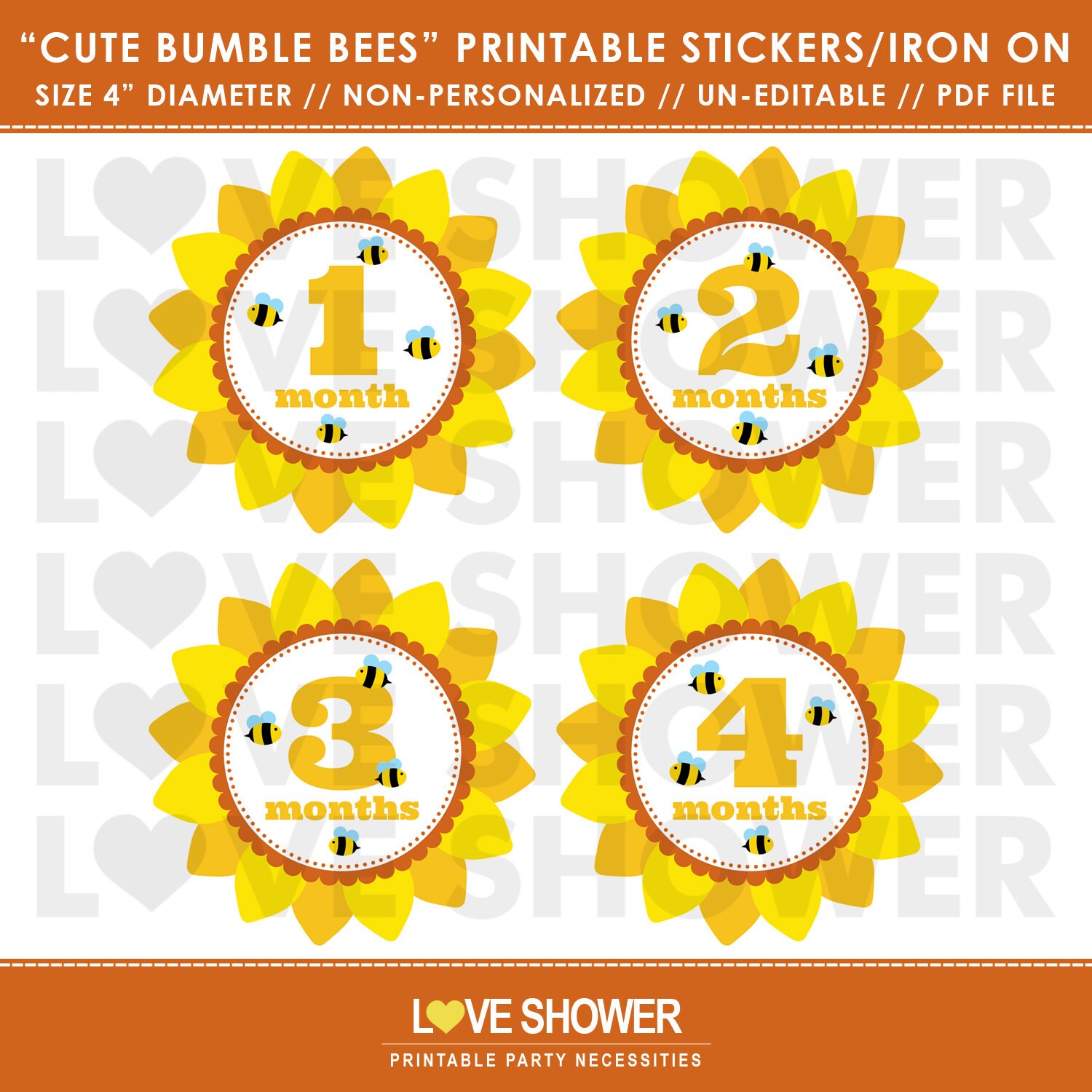 Printable Iron On Stickers | bumble bee printable monthly stickers or iron on transfers Printable Iron On Stickers | bumble bee printable monthly stickers or iron on transfers