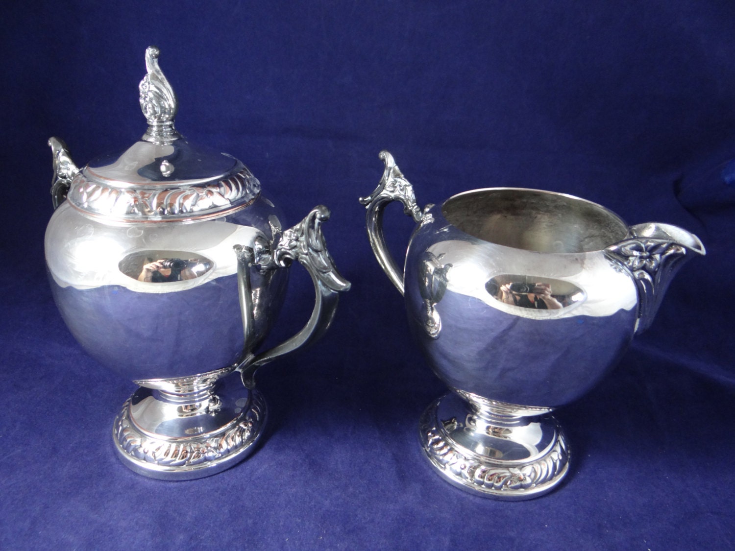 Vintage FB Rogers Silverplate Creamer and Sugar Bowl Set with