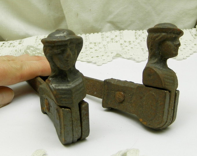 Vintage Cast Iron French Shutter Hooks / Dogs / French Country Decor / Parisian House / Cote D'Azur / Window / Chateau Chic / Traditional