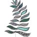 SALE Turquoise & Black Fern Art Print 8"x10"