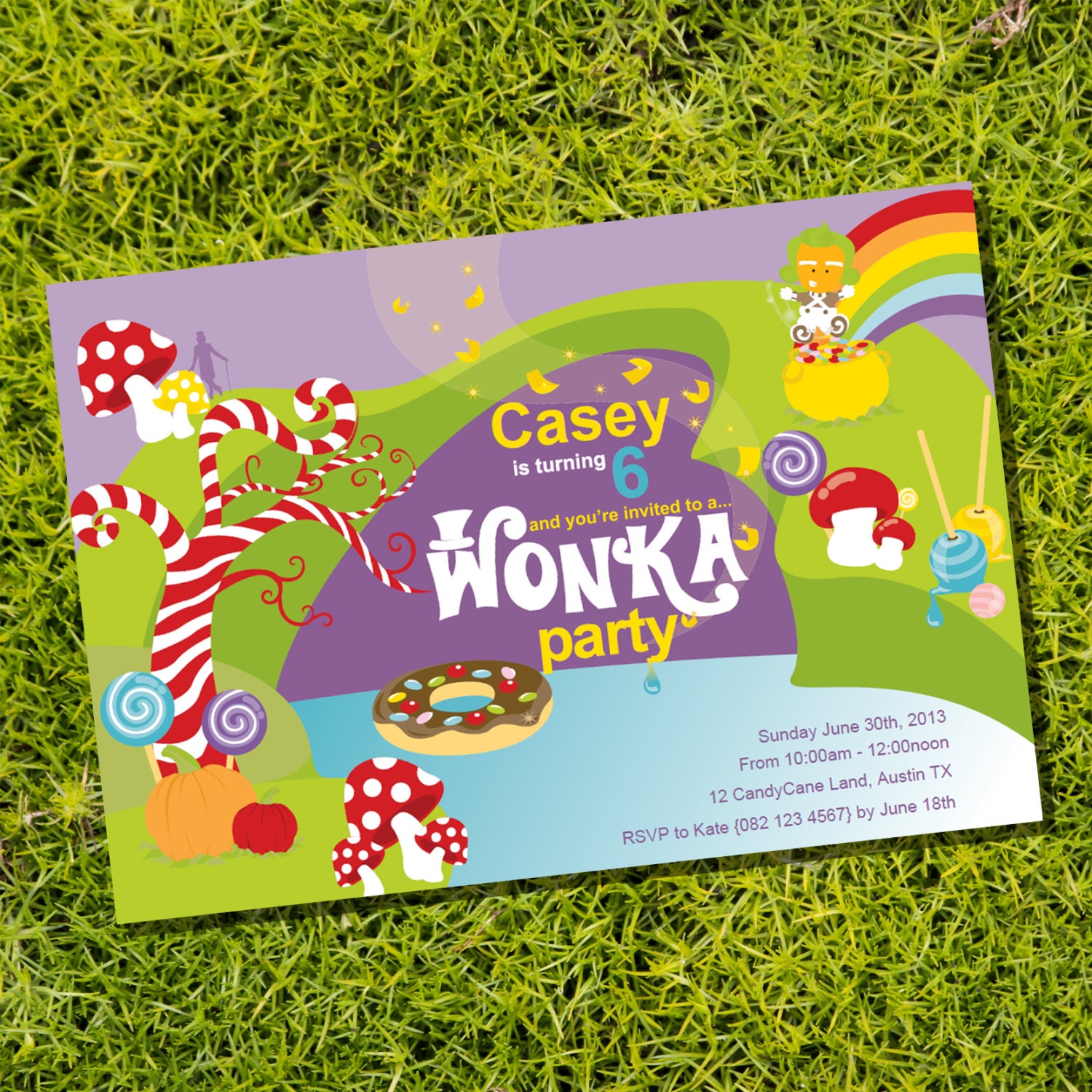 Willy Wonka Birthday Party Invitation Instantly Downloadable