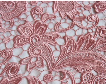 Pink Parfait Elegant Crocheted Lace Fabric