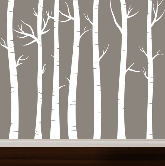 Birch Trees Vinyl Wall Decal Decals Contemporary Modern Living Room Wall Decals