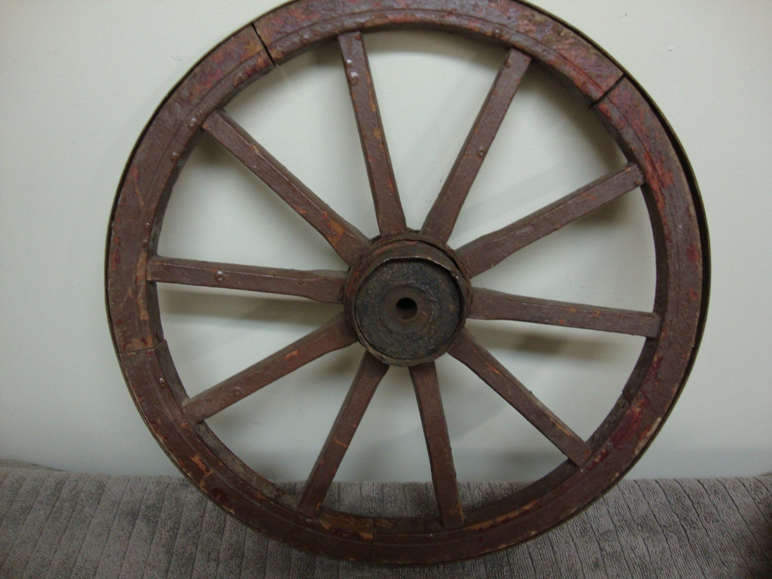 Antique Small Wood Spoke Wagon Cart Wheel by edsfinds on Etsy