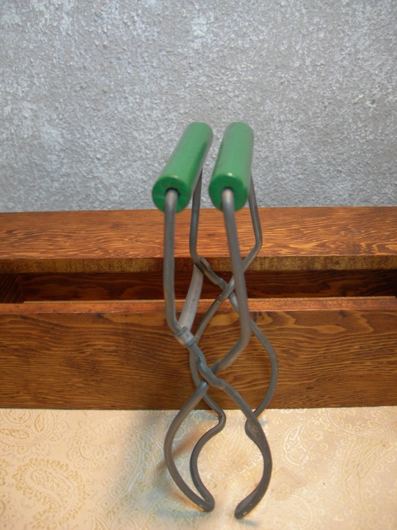 Vintage Green Handled YOHO Metal Canning Jar Tongs