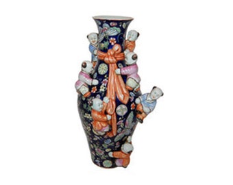 Vintage Porcelain Seven Urchin Decorative Flower Vase