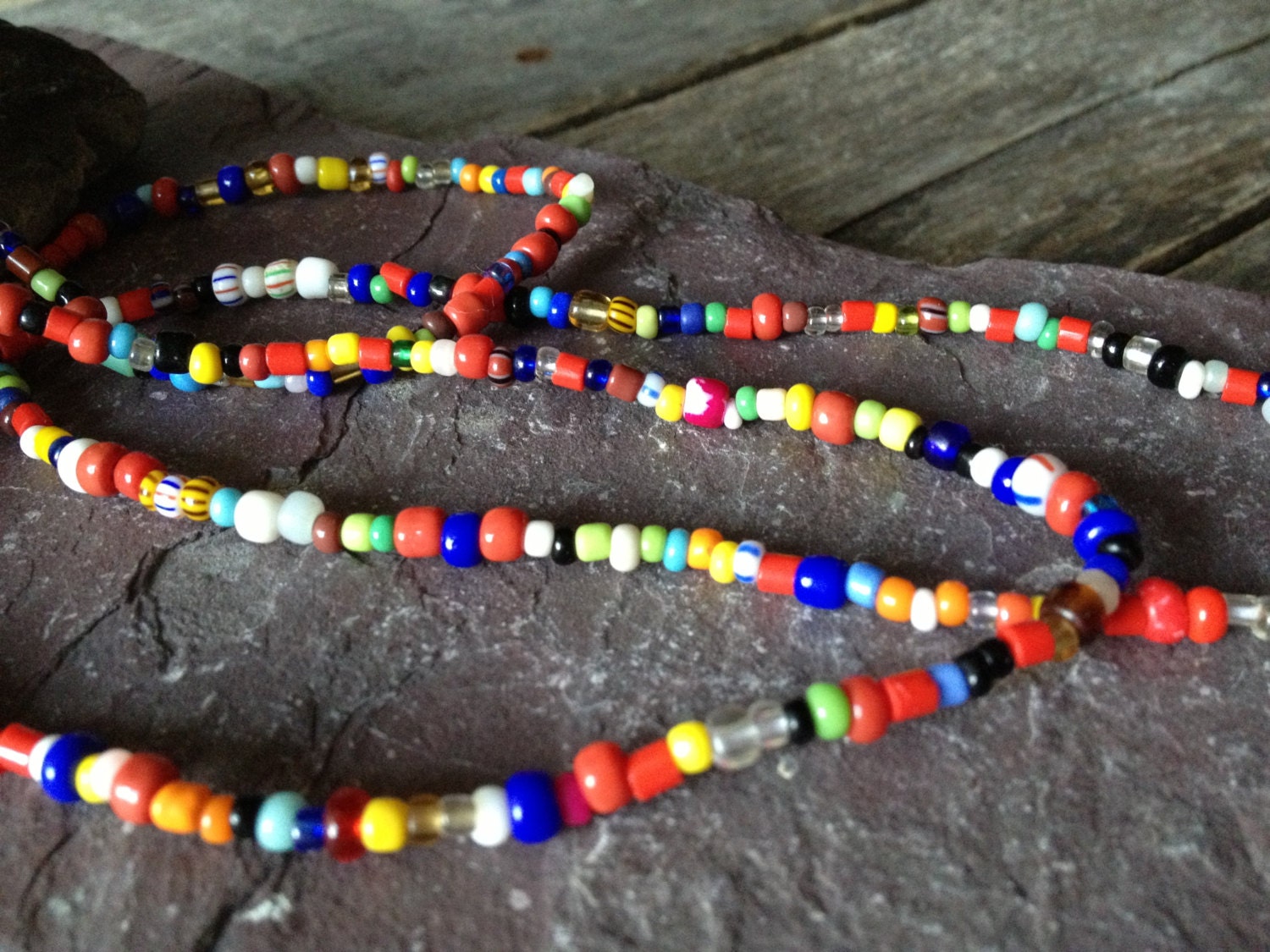 African Trade Beads Love Beads Hippie Beaded by TheHippieBohemian