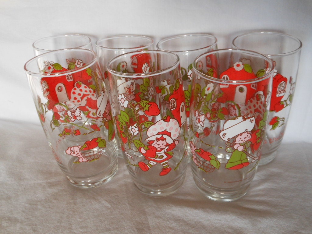 Vintage Strawberry Shortcake Glasses by American Greetings-7