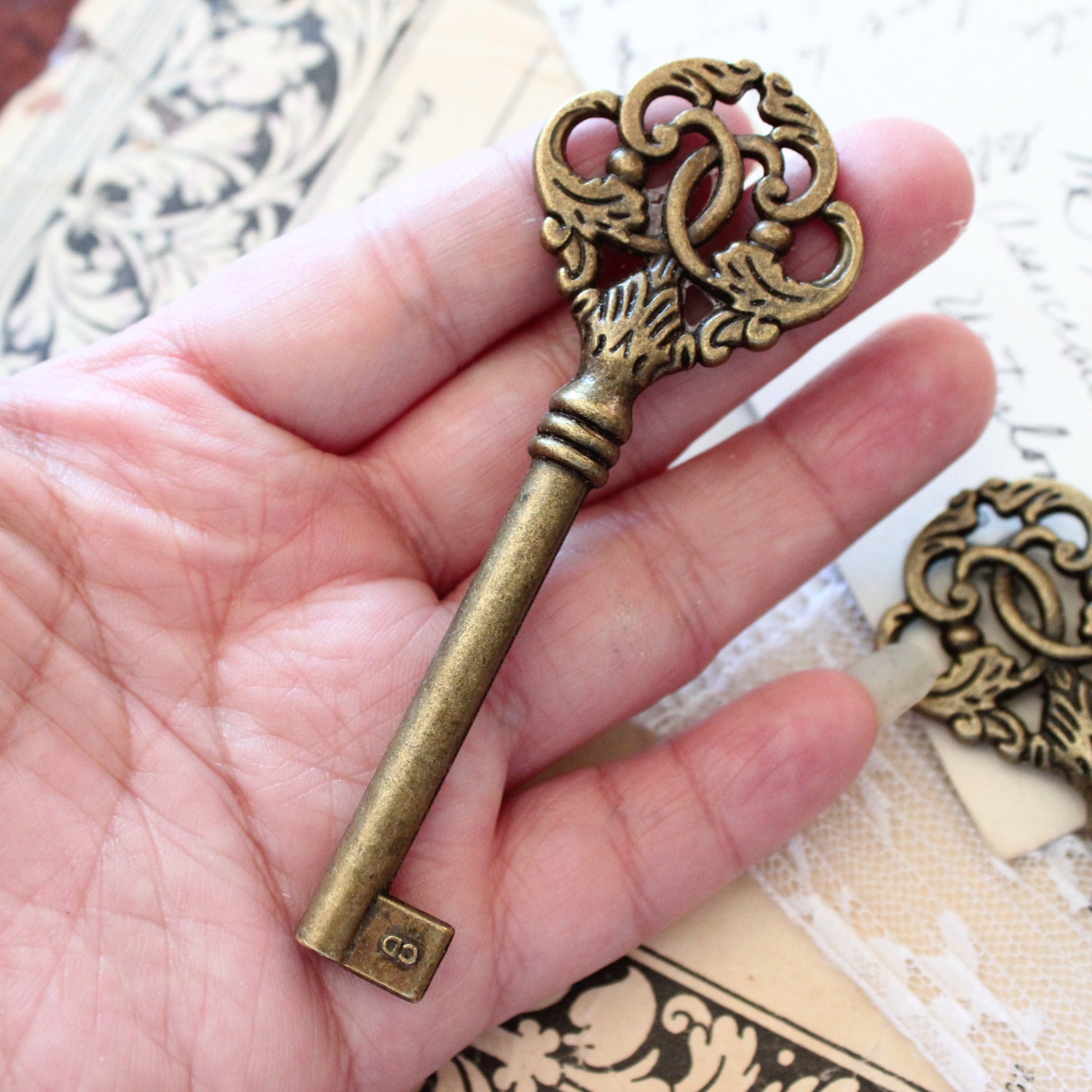 3 Extra Large skeleton key Giant 3.5'' Double sided