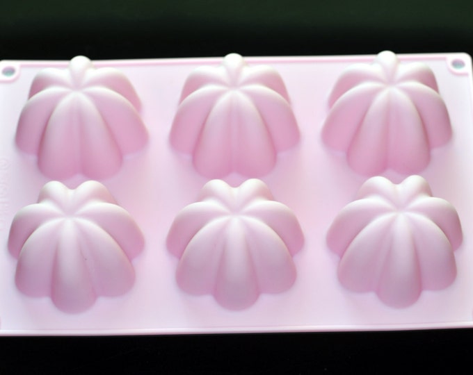 Flexible Silicone 6 Flowers Chocolate Cake Pudding Candle Soap Molds