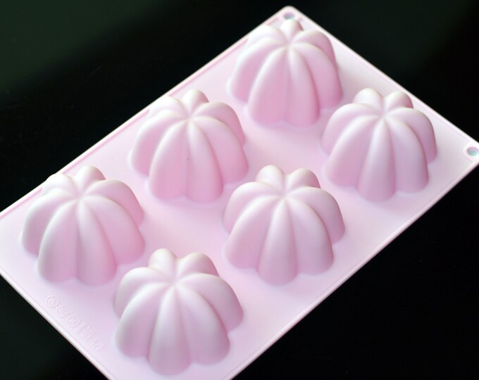 Flexible Silicone 6 Flowers Chocolate Cake Pudding Candle Soap Molds