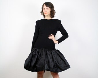 Vintage Lillie Rubin Dress Black Bubble Skirt Dress Open Back Dress ...