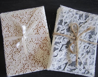 Lace Envelopes A7 Flower Fabric Lace Set of 5 by MezzanottSole