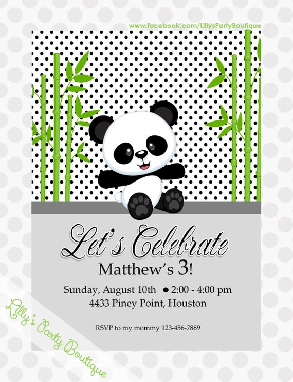 Panda Birthday Invitation Templates Free 10