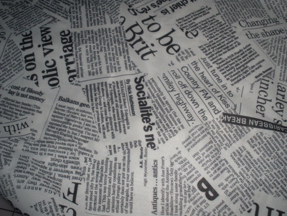 20x21 Diaper Cut Newspaper print PUL fabric each