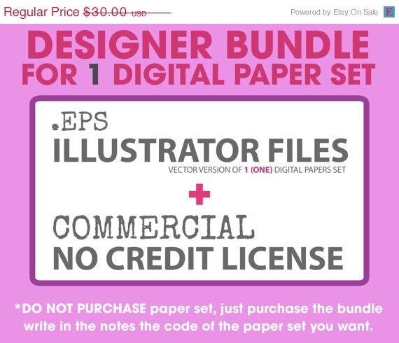 80% OFF SALE Shop more save more Designer bundle for DIGITAL Papers, no credit required commercial license & Eps illustrator files Il_570xn