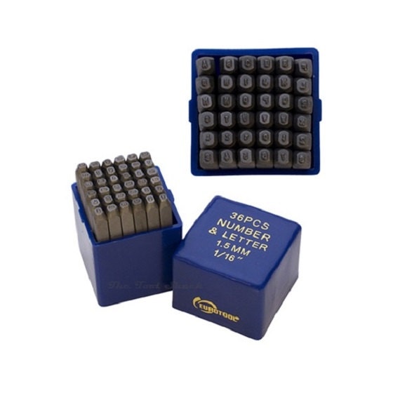 36pcs Metal Punch Set Upper Case Alphabet Number by TheToolShack
