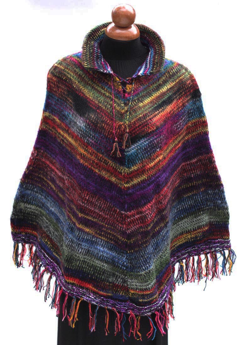 new womens alpaca wool yarn wrap poncho sweater by peruvianplace