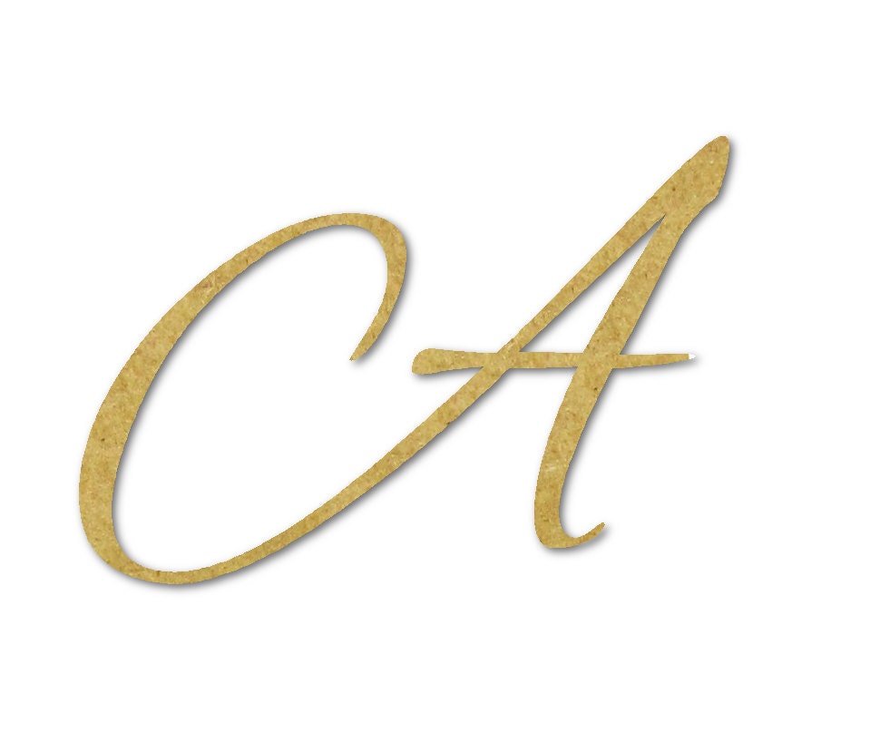 Cursive Wooden Letter A Unfinished Unpainted Perfect by Buildeez