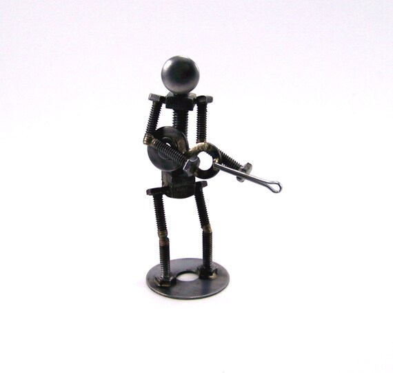 Nuts and Bolts Guitar Player Musician Metal Sculpture