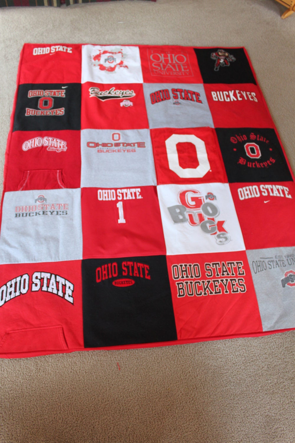 Ohio State University Buckeye t-shirt quilt