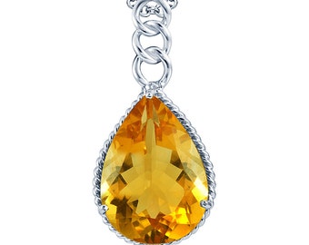 Silver Grand Pear Solitaire