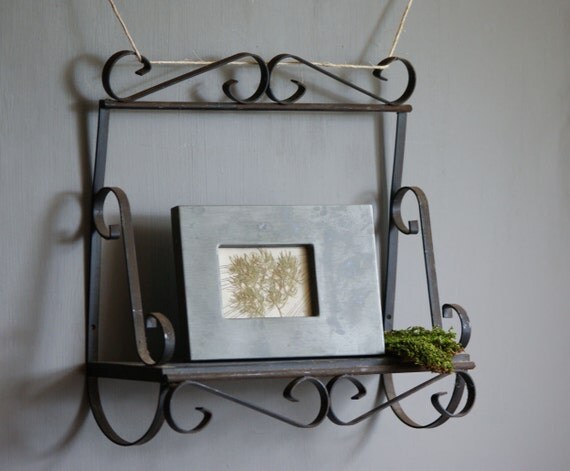 Wrought Iron Garden Shelf by TheOldGardenShed on Etsy