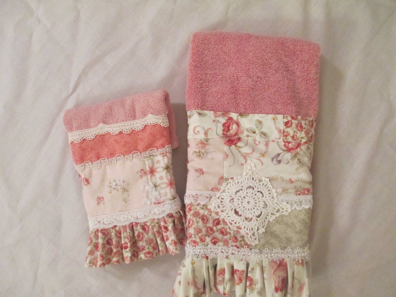 Shabby chic bathroom towels