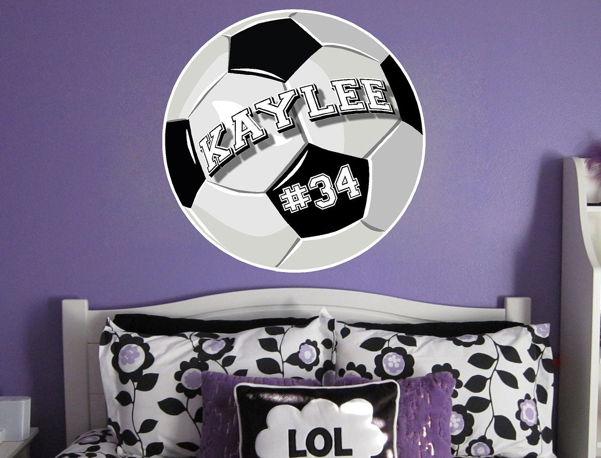 Personalized Soccer Ball Vinyl Wall Decal Sticker 26