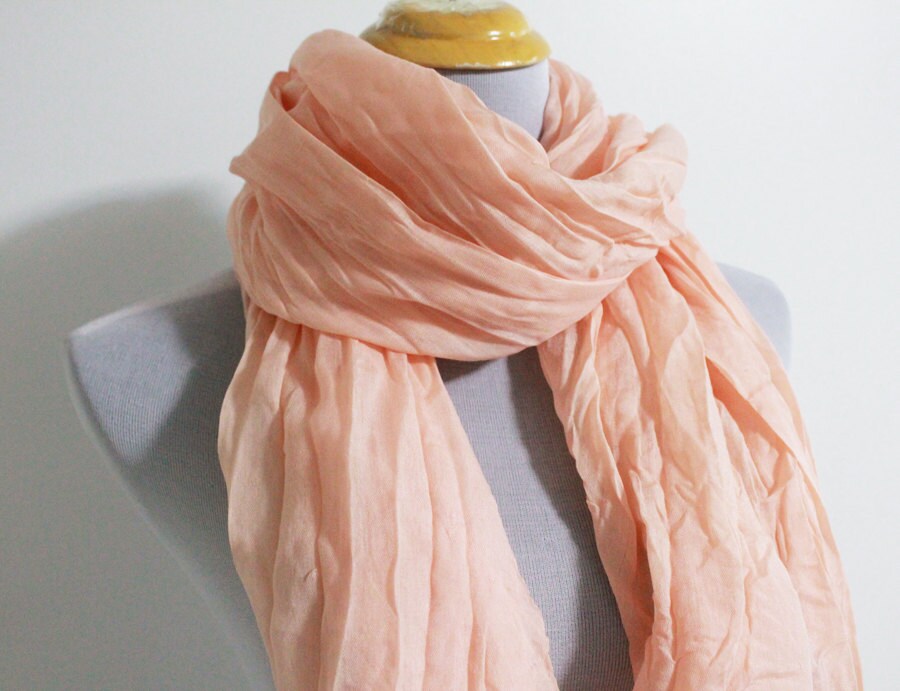 Pale Violet Red Scarf Soft Pink Scarf Crinkle by Dailyaccessoriez