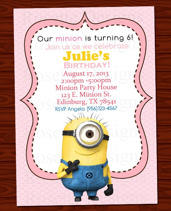 Customized Minion Invitations 9