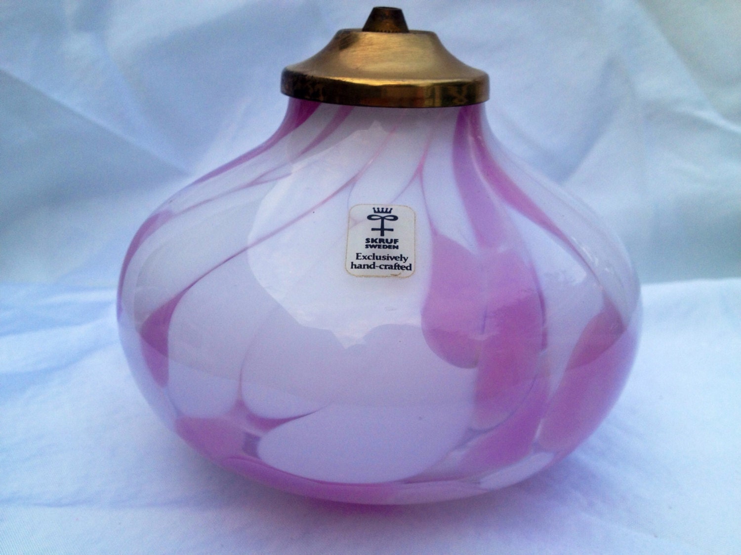 Reserved David///Swedish oil lamp glass Skruf Sweden. Hand